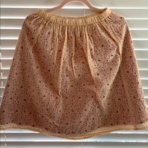 Pink and cream midi skirt